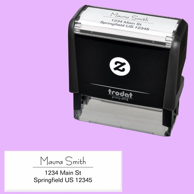 Carimbo Auto Entintado Endereço de devolução de nome personalizado minima (Criador carregado)