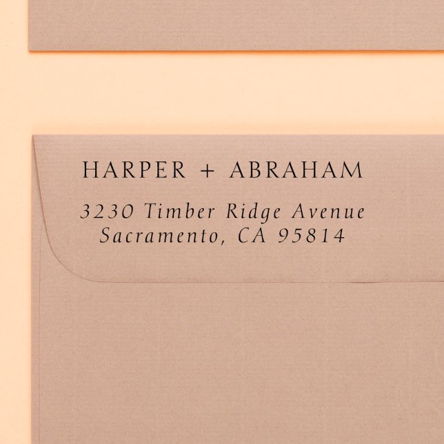 Carimbo Auto Entintado Endereço de Devolução de Nomes de Casais de Casame (Rubber Stamp Mock-up)