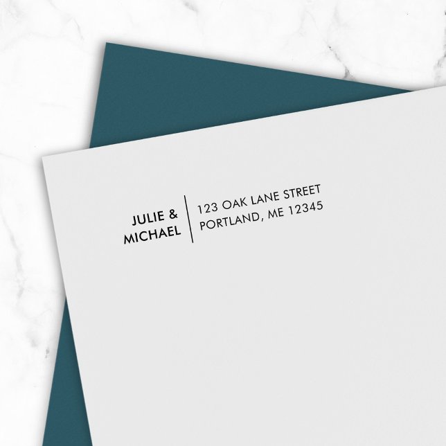 Carimbo Auto Entintado Endereço de Devolução de Nomes de Casais de Linha  (Criador carregado)