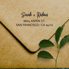 Carimbo Auto Entintado Endereço de Devolução de Nomes de Casais de Script