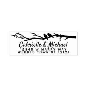 Carimbo Auto Entintado Endereço de Devolução de Nomes de Casamento Rami