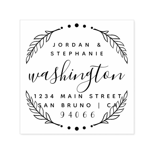 Carimbo Auto Entintado Endereço de devolução de Recem casados Russo de Sc (Design)