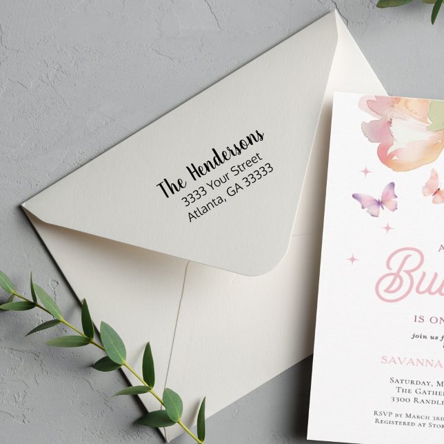 Carimbo Auto Entintado Endereço de Devolução de Script Casual (Criador carregado)