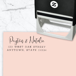 Carimbo Auto Entintado Endereço de Devolução de Script de Caligrafia Mode