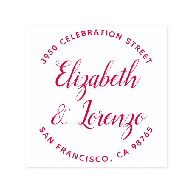 Carimbo Auto Entintado Endereço de Devolução de Script de Casamento Arred (Design)