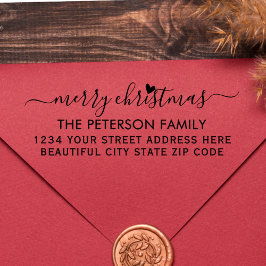 Carimbo Auto Entintado Endereço de Devolução de Script de Natal de Famíli