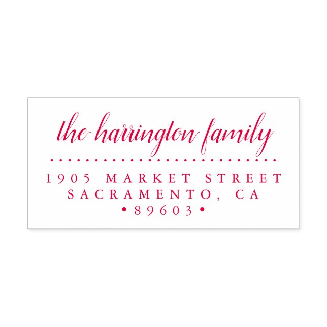 Carimbo Auto Entintado Endereço de Devolução de Script de Nome de Família (Design)