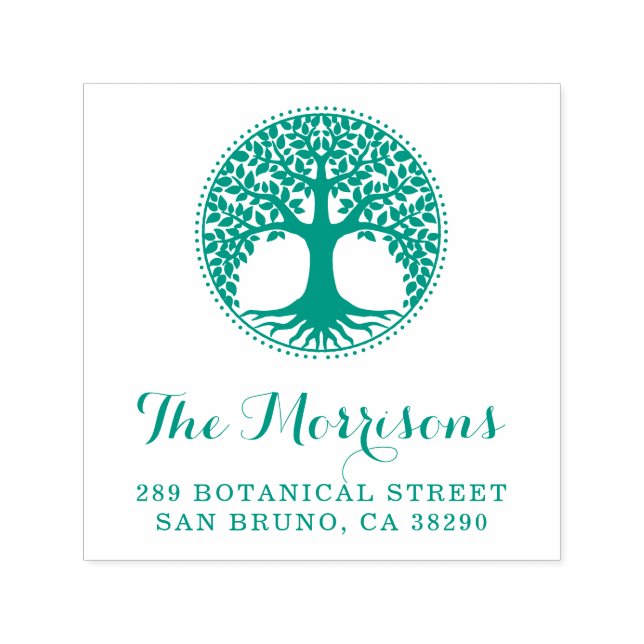 Carimbo Auto Entintado Endereço De Devolução De Script Do Nome Da Família (Design)