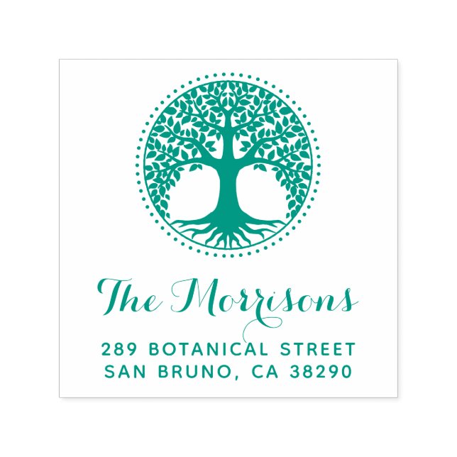 Carimbo Auto Entintado Endereço De Devolução De Script Do Nome Da Família (Design)