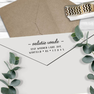 Carimbo Auto Entintado Endereço de Devolução de Script Elegante