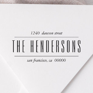 Carimbo Auto Entintado Endereço de devolução de script em negrito da famí