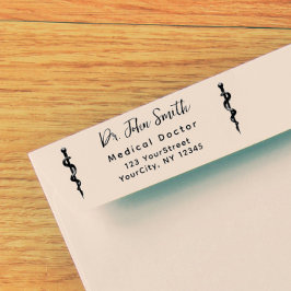 Carimbo Auto Entintado Endereço de Devolução de Script Moderno do Asclepi