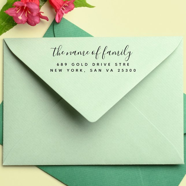 Carimbo Auto Entintado Endereço de Devolução de Script Moderno Profission (Criador carregado)