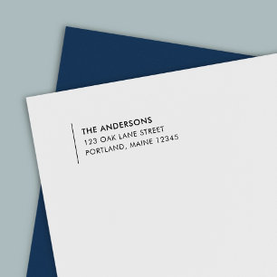 Carimbo Auto Entintado Endereço de Devolução de Sobrenome de Linha Modern