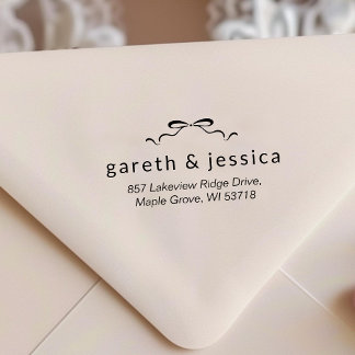 Carimbo Auto Entintado Endereço de devolução do Arco Coquette minimalista