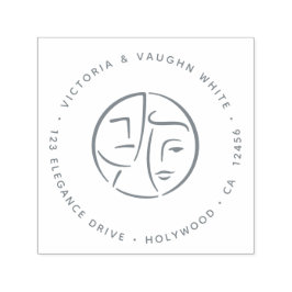 Carimbo Auto Entintado Endereço de devolução do Casal avançado Elegante a