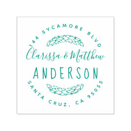 Carimbo Auto Entintado Endereço de devolução do Casal casado com a mão ru