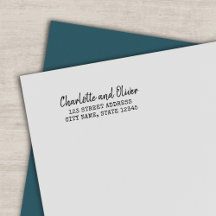 Endereço de devolução do Casal do Typewrite e do S