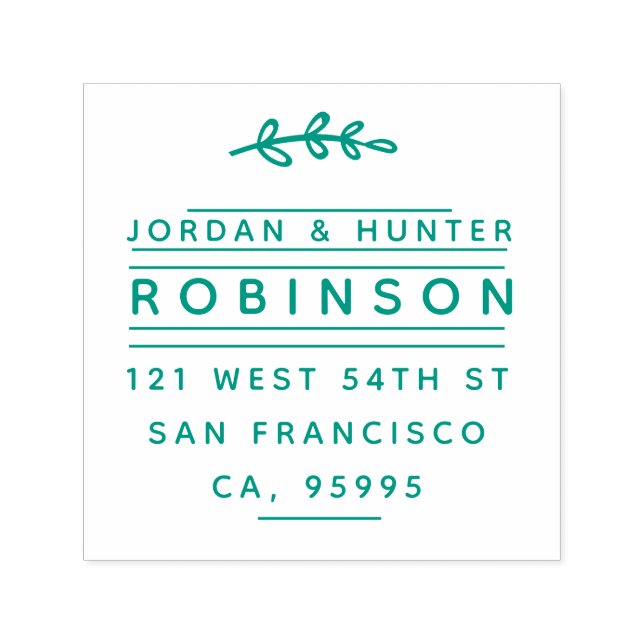 Carimbo Auto Entintado Endereço de devolução do Casal Rustic Modern Moder (Design)