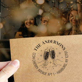 Carimbo Auto Entintado Endereço de Devolução do Convite de Celebração de