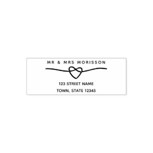 Carimbo Auto Entintado Endereço de Devolução do Elegant Newly Weds