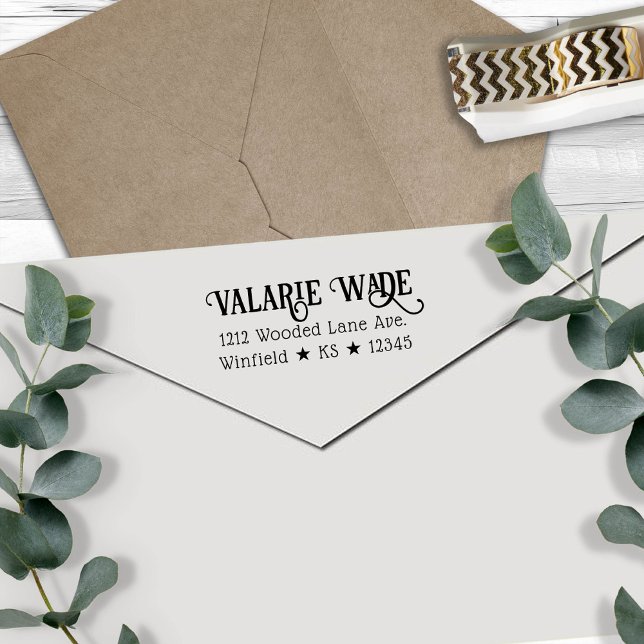 Carimbo Auto Entintado Endereço de devolução do estilo ocidental (Criador carregado)