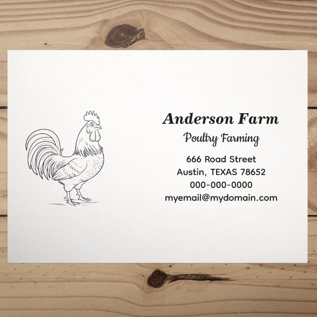 Carimbo Auto Entintado Endereço de devolução do Fazenda Rooster (Farm Rooster Return Address Self-inking Stamp)
