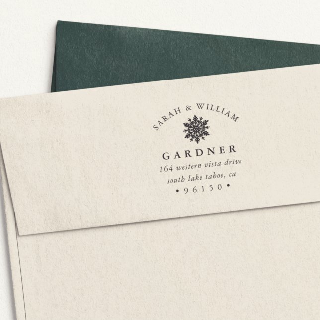 Carimbo Auto Entintado Endereço de devolução do floco de neve do inverno (Criador carregado)