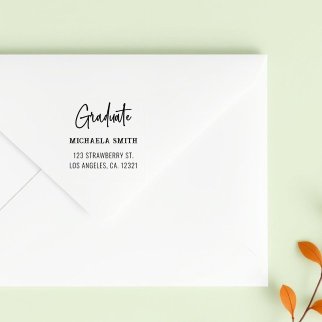 Carimbo Auto Entintado Endereço de devolução do Formando de script preto  (Criador carregado)