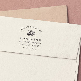 Carimbo Auto Entintado Endereço de devolução do Island Hibiscus