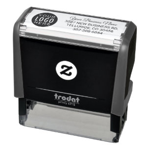 Carimbo Auto Entintado Endereço de devolução do logotipo corporativo pers