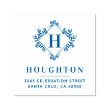 Endereço de devolução do monograma botânico clássi