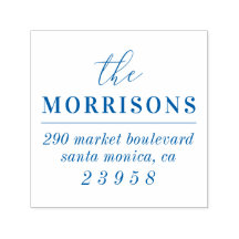 Endereço de devolução do Nome da Família Azul Mini