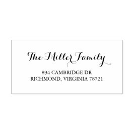 Carimbo Auto Entintado Endereço de devolução do nome da família Classy