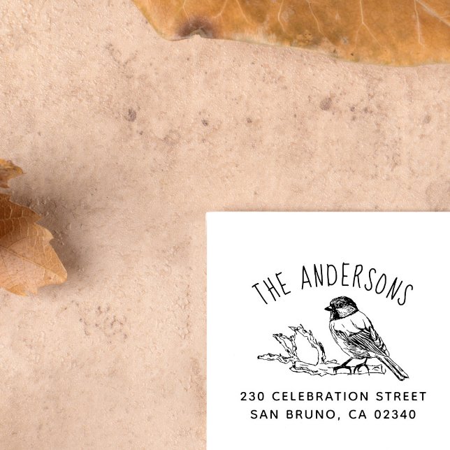 Carimbo Auto Entintado Endereço de devolução do nome da família curva de  (Criador carregado)