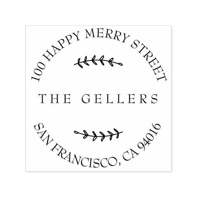 Carimbo Auto Entintado Endereço de devolução do nome da família da filial (Design)