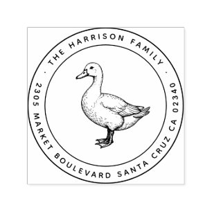 Carimbo Auto Entintado Endereço de devolução do nome da família de Duck V