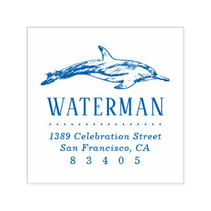 Carimbo Auto Entintado Endereço de devolução do nome da família de golfin