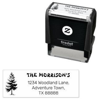 Carimbo Auto Entintado Endereço de devolução do nome da família de pinos 