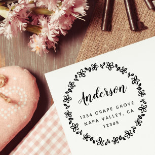 Carimbo Auto Entintado Endereço de Devolução do Nome da Família de Sc