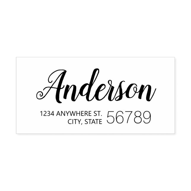 Carimbo Auto Entintado Endereço de Devolução do Nome da Família de Script (Design)