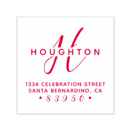 Carimbo Auto Entintado Endereço de devolução do nome da família de script