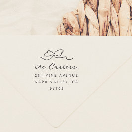 Carimbo Auto Entintado Endereço de devolução do nome da família do Arco d