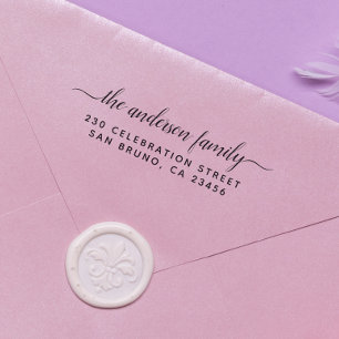 Carimbo Auto Entintado Endereço de Devolução do Nome da Família do Sc