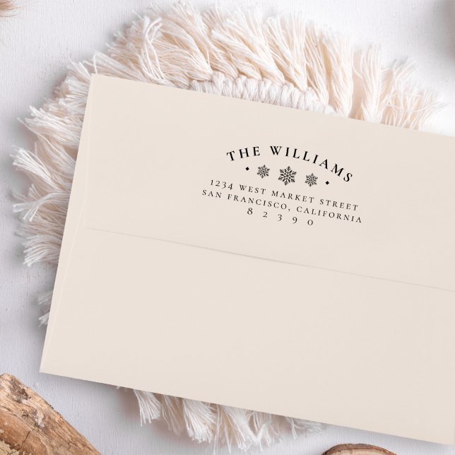 Carimbo Auto Entintado Endereço de devolução do nome da família Elegante  (Criador carregado)