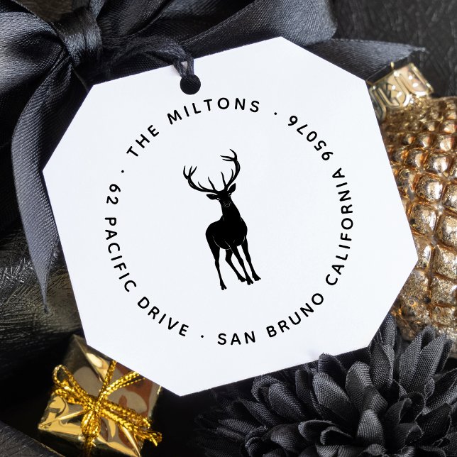 Carimbo Auto Entintado Endereço de devolução do nome da família Elegente  (Criador carregado)