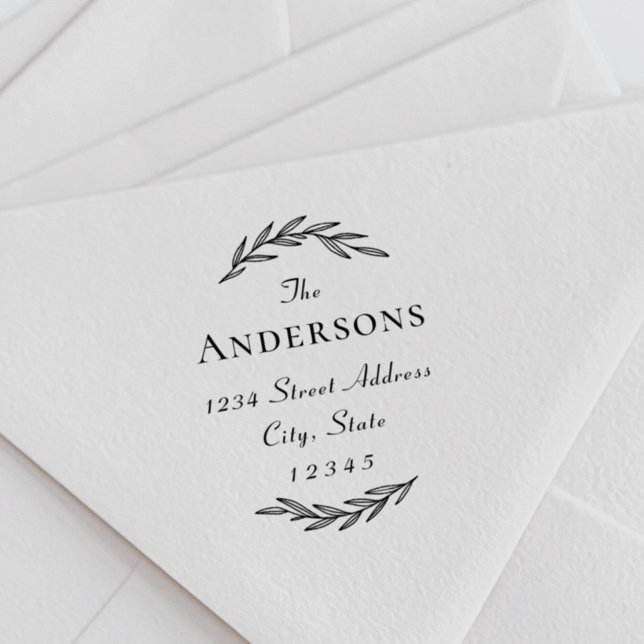 Carimbo Auto Entintado Endereço de devolução do nome da família Laurel Br (Criador carregado)