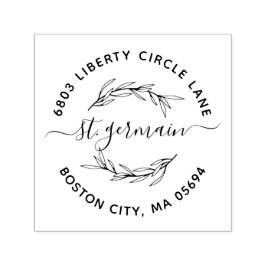 Carimbo Auto Entintado Endereço de devolução do nome da família Laurel Le