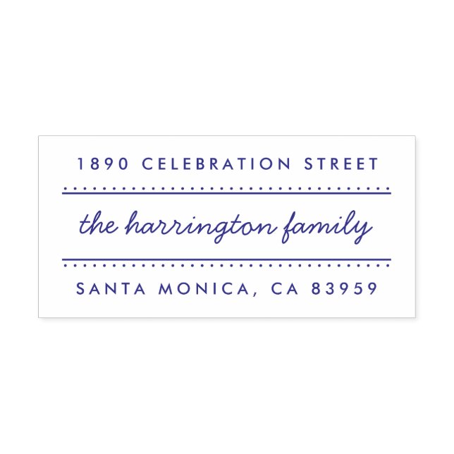 Carimbo Auto Entintado Endereço de devolução do nome da família manuscrit (Design)