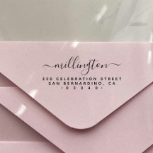 Endereço de devolução do nome da família manuscrit